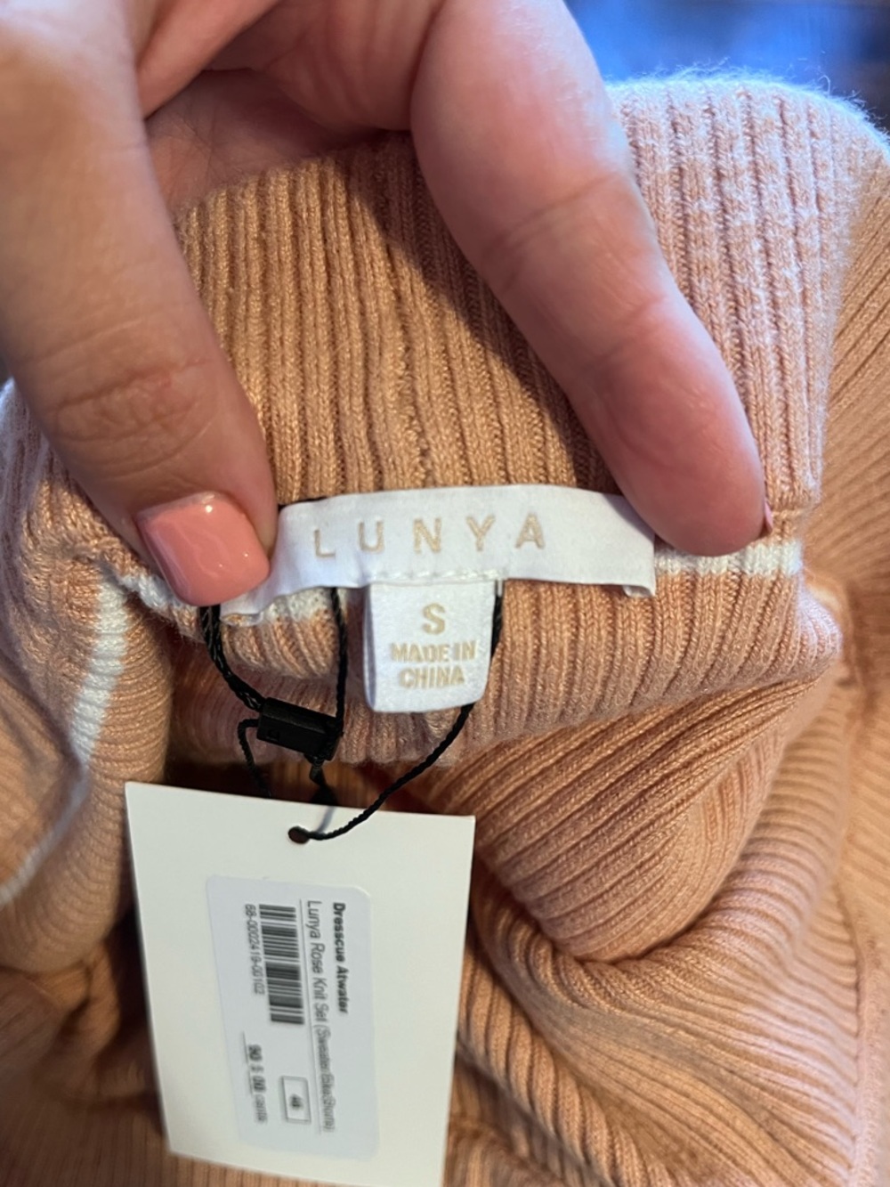 Lunya Ribbed Knit Shorts - Blush - Picture 2 of 3